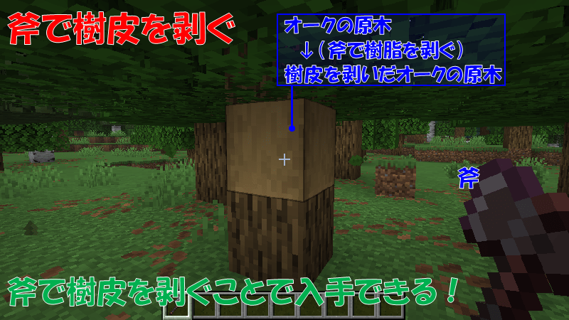 樹皮を剥いだオークの原木の入手方法