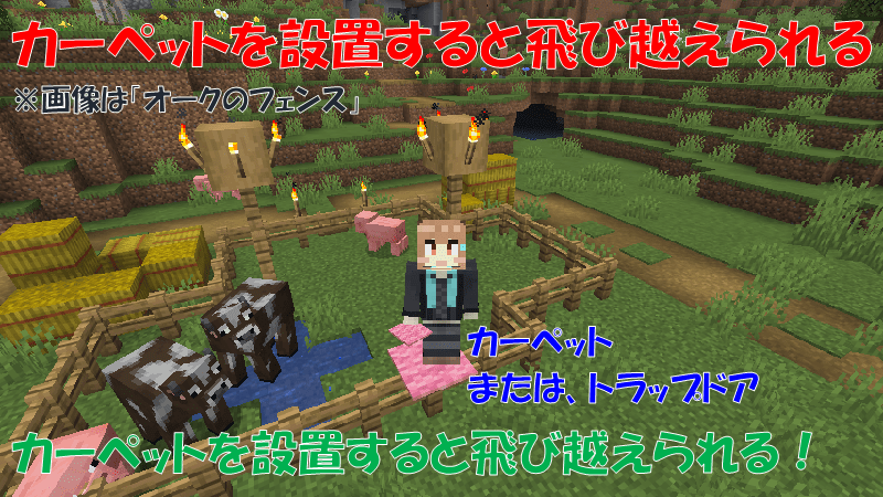 フェンスをカーペットで飛び越えられる