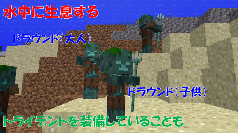 ドラウンドは水中に生息する