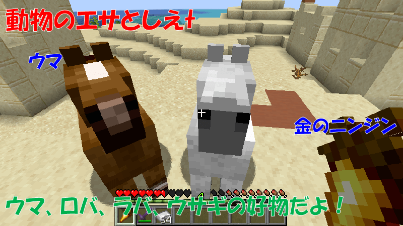 金のニンジンを動物に与える